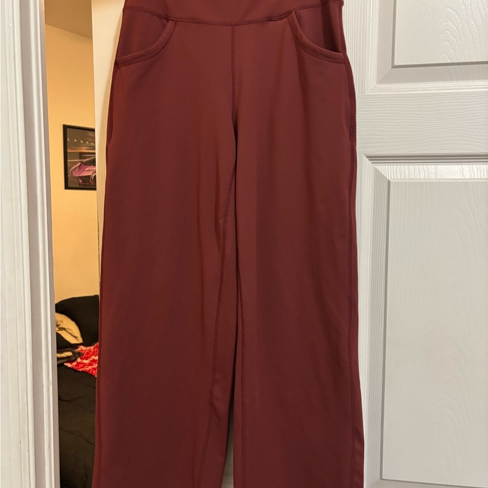 Elegant Maroon Wide Leg Pants
